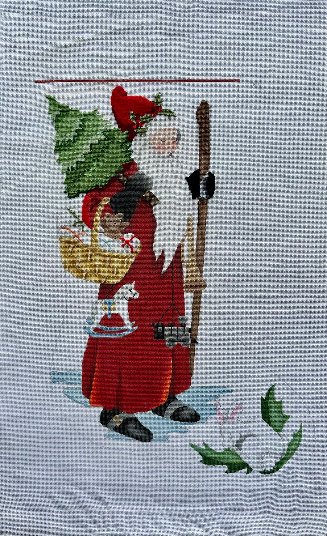 Santa with Tree and Bunny