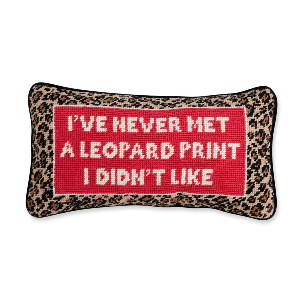 Leopard Print Needlepoint Pillow