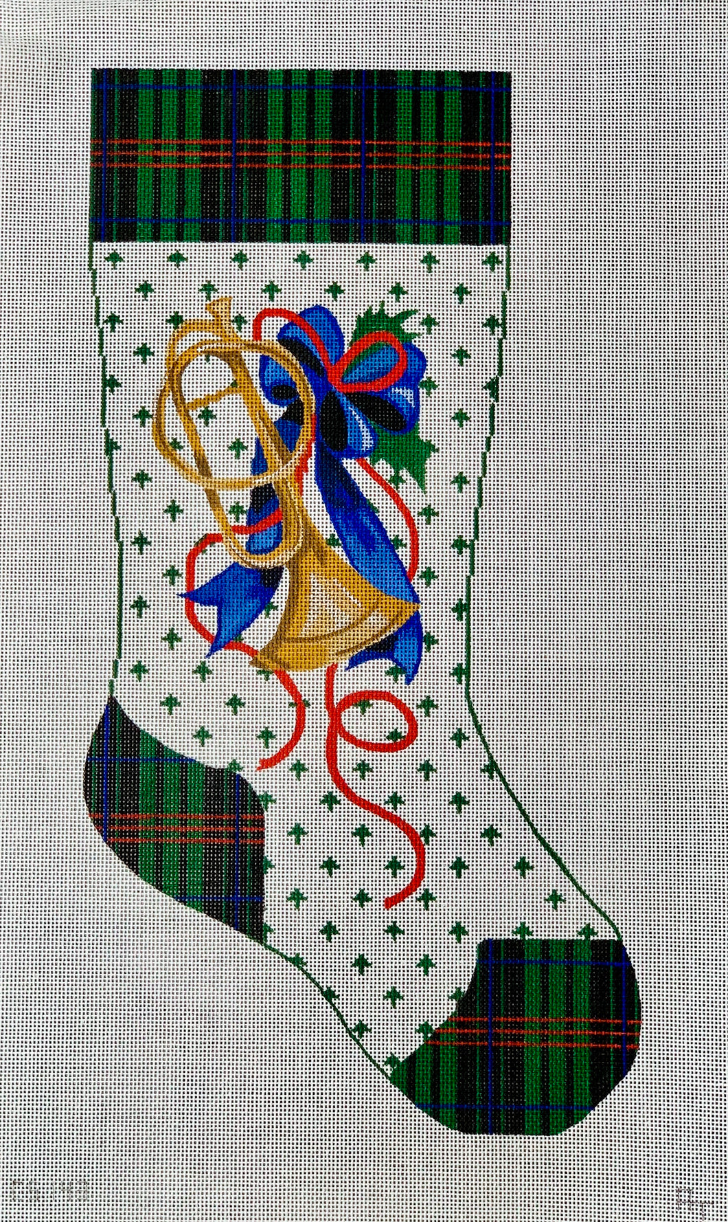 Horn with Blue Bow Stocking